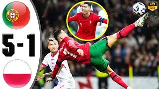 Portugal vs Poland 5-1 Highlights & All Goals 2024 🔥 Ronaldo Bicycle Kick Goal