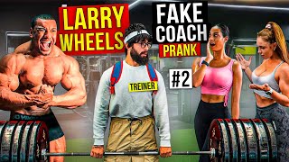 FAKE TRAINER PRANK with LARRY WHEELS | Elite Powerlifter Pretended to be a Beginner coah in Gym #2