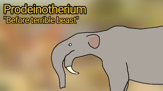 Prodeinotherium. Before terrible beast.