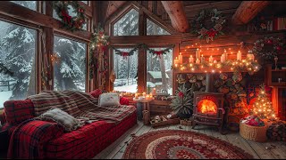 🎀 Welcome to Christmas 2025 🎄🎅 Christmas Jazz Music with Snowing Ambience & Cozy Fireplace to Relax