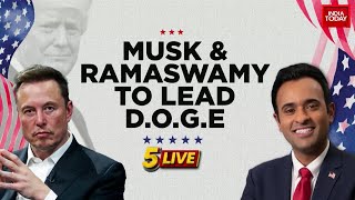 Elon Musk And Vivek Ramaswamy To Lead Donald Trump's DOGE | 5ive Live With Shiv Aroor | India Today