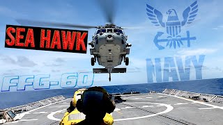 Helicopter Operations on a Navy Frigate (FFG-60)