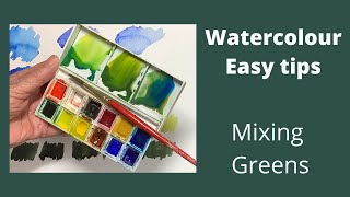 Easy watercolour tips, mixing greens