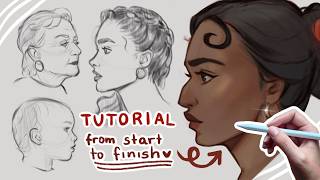 HOW to draw SIDE PROFILE | tutorial, mistakes + tips📝