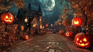 Haunted House Halloween Ambience with Relaxing Crunchy Leaves and White Noise, Owls, Crows for Sleep