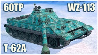 WZ-113, 60TP Lewandowskiego & Т-62А • WoT Blitz Gameplay