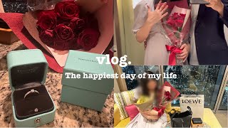 【vlog】大好きな彼にプロポーズしてもらいました💍🌹|フォカッチャ作り|大阪マリオット都ホテル