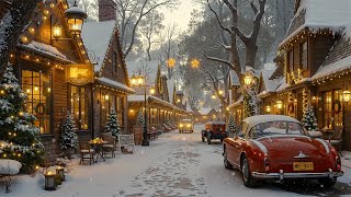 Charming Old Town Christmas 🎄 Cozy Café & Warm Jazz in Snowy Streets for Perfect Holiday Ambience