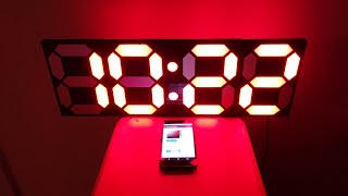 Large 7 Segment Digital Clock V2 (ESP8266, WS2812B LED Strip)